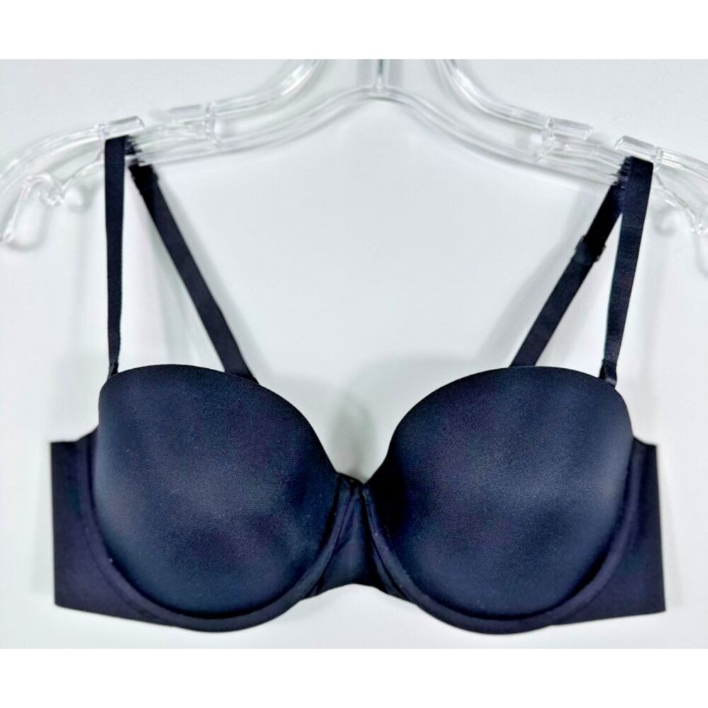 Spanx 36B Up For Anything Convertible Strapless Underwire Lined Black Bra
